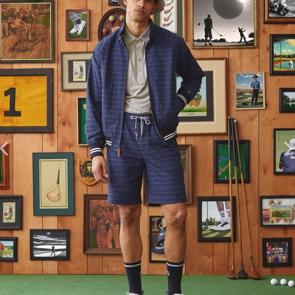 TODD SNYDER X FOOTJOY SEERSUCKER PLAID TRAVELER SHORT IN NAVY PLAID Medium - Picture 2 of 10